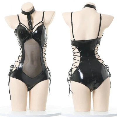 Mujeres Charol Body Disfraz Juegos con disfraces Sexy Lencería Uniforme Ropa Interior Foto 1 de 4