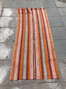 Decorative rug fragment worned kilim rug boho home decor - Picture 1 of 5
