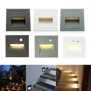1-12Pcs LED Wall Recessed Light Motion Sensor IP65 Porch Path Stair Night Lamp - Picture 1 of 13