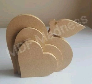 MDF BASTELFORM. APFELHERZSTAPLER AUS HOLZ. 18MM FREISTEHEND. LEHRERARTIKEL - Bild 1 von 2