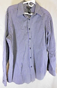 Axcess Classic fit size XL long sleeve dress shirt black & purple striped  - Picture 1 of 9