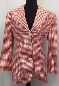 Blazer rojo y blanco Perry Ellis Portfolio talla 8 - Imagen 1 de 5