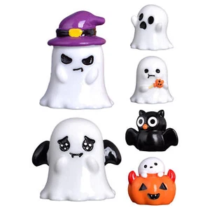 Halloween Miniature Ornament Pumpkin Resin Figurines Ornaments Ghost Adornments - Picture 1 of 18
