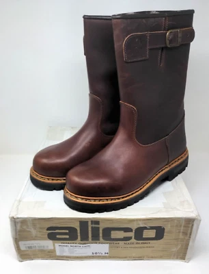 Botas de Senderismo Alico Italianas Marrón Grano Completo Cuero Anfibio Piel de Oveja Hombres 10.5 Foto 1 de 4