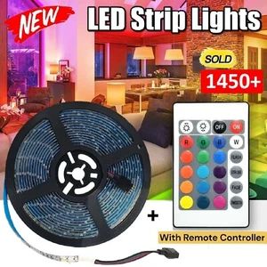 5M/10M 3528 5050 SMD RGB LED Strips Light 12V 44key Remote Control Dimmable NEW - Picture 1 of 24