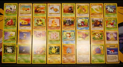 HP (Unlimited) COMPLETE Pokemon JUNGLE Set 32-Card UNCOMMON/COMMON Non-Holo 64 - Image 1 of 4