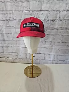 Volcom Red Wool Genuine Trucker Baseball Hat Cap SnapBack - Picture 1 of 9