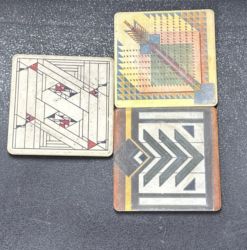 Posavasos de piedra absorbente CoasterStone, Frank Lloyd Wright, diseños de vidrio artístico Foto 1 de 3