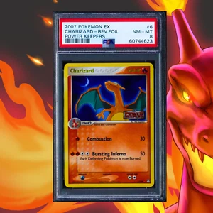 2007 POKEMON EX POWER KEEPERS CHARIZARD #6 REVERSE HOLO PSA 8 NM RARE - Picture 1 of 10