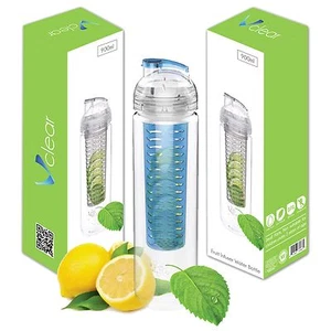 Wholesale Joblot Clearance 50X Vclear Tritan 900ml Water Fruit Infuser Bottle - Picture 1 of 16