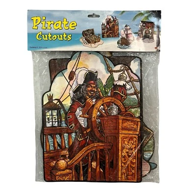 Vintage Pirate Adventures Diecut Cutouts 1996 Beistle 4 Pack Decorations New - Image 1 of 4