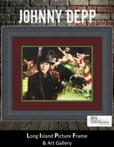 Johnny Depp Willy Wonka Signed Photograph Custom Framed JSA - Picture 1 of 4