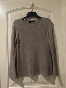 360 Cashmere 100%  Cashmere Women’s Gray  Knit Pullover Crew Neck Sweater Size S - Picture 1 of 12