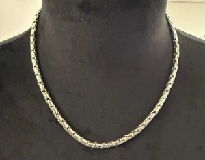 Vintage Mens Silver Tone In Color BICO Snake 18" Heavy Chain Necklace - Picture 1 of 8