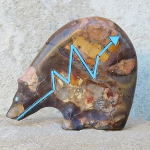 Zuni - Nativo Americano-Potente Ópalo de Roca MEDICINA OSO-Stewart Quandelacy - Imagen 1 de 6