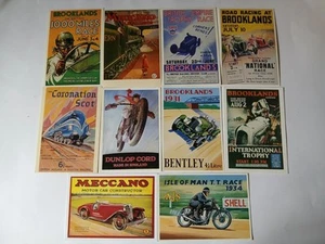 10 x Modern Postcards. Brooklands.Meccano.Dunlop.Isle of Man TT,Train. - Picture 1 of 2