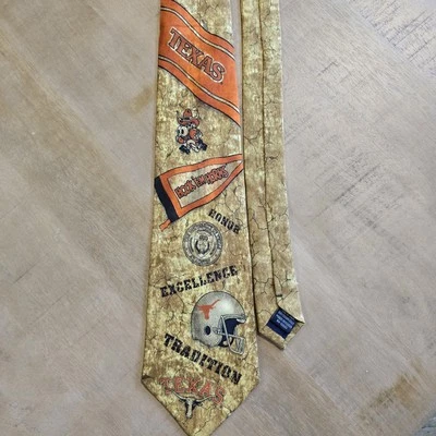Corbata Texas Longhorns para Hombres "Hook 'Em Horns" Fútbol Seda Águila Prendas para el Cuello Corbata Foto 1 de 4
