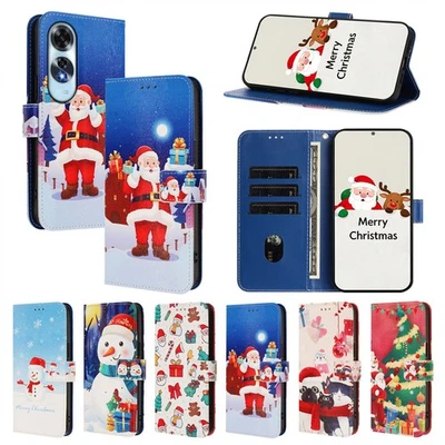 For OPPO Find X8 X7 X6 Reno 14 13 Christmas Pattern Wallet Case Phone Case Cover - Image 1 of 4