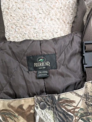 RedHead Overalls Men 2XL XXL Mossy Oak Realtree Camo Insulated Quilted Lined  - Image 1 of 4