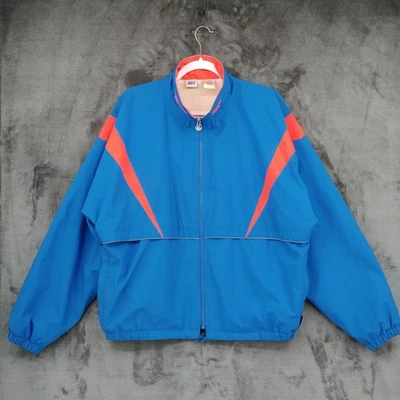 Chaqueta cortavientos Asics GoreTex de colección azul cremallera completa cuello falso para hombre grande retro Foto 1 de 4