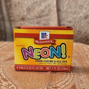 Vintage McCormick Neon 1 Oz  Food Colors & Egg Dye Empty box - Picture 1 of 6
