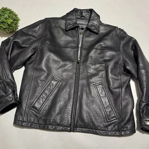 Cappotto Wilson's pelle nero isolato zip opaca taglia media classico autunno inverno - Foto 1 di 8