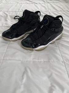 Nike Air Jordan 6 Anillos Hombres Zapatos Atléticos 10 Negro Real 322992-016 - Imagen 1 de 7