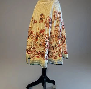 Y2K Odille Anthropologie bestickt Mid Rock Blumen Landhaus Boho romantisch Spitze - Bild 1 von 4