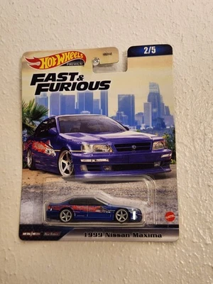 Coche Nissan Máxima Mattel Fast & Furious 2/5 1999 azul Hot Wheels Premium 2023  Foto 1 de 3