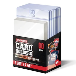 Semi Rigid Card Holders – 100 Bundle - 50 Card Holders for Trading Cards and ... - Picture 1 of 6