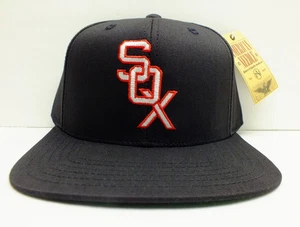 Vintage Chicago White Sox American Needle Retro Logo Black Snapback Hat Cap NWT - Picture 1 of 11