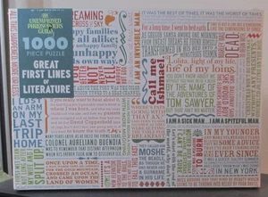 GREAT FIRST LINE OF LITERATURE - Complete - UNEMPLOYED PHILOSOPHERS GUILD PUZZLE - Picture 1 of 2