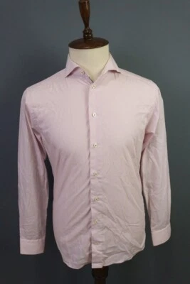 Eton Slim Pink Striped Long Sleeve Button Down Shirt Size 39 - Image 1 of 4