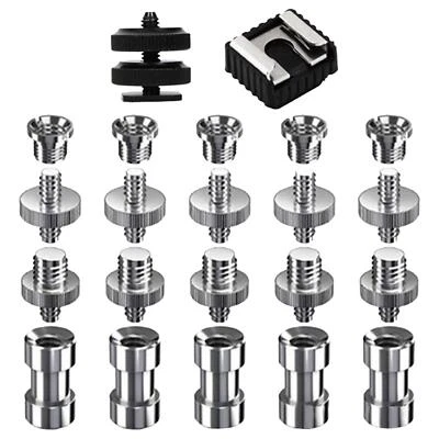 22 Pieces Camera Mount Screw Kit 1/4" 3/8" Hot Shoe Mount Tripod Screw Adapter - Image 1 of 4