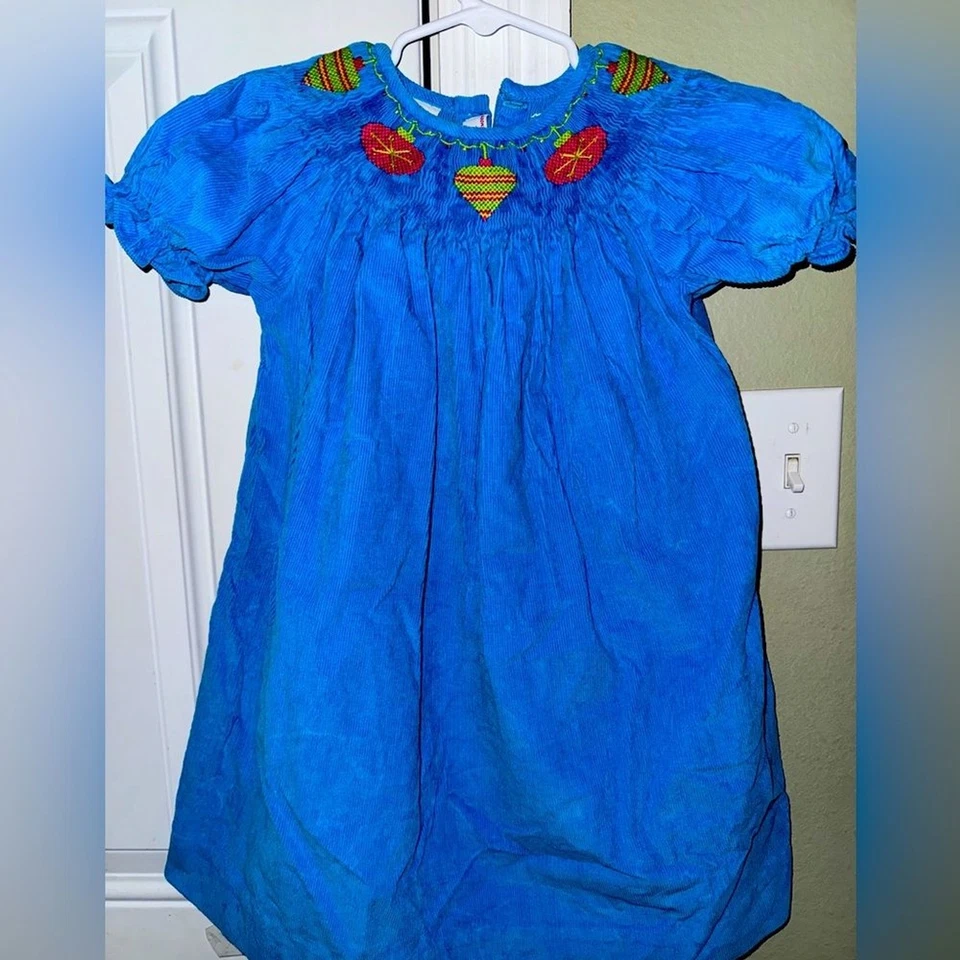 Vestido de Pana Silly Goose Vintage Adorno de Navidad Calado 3T 100% Algodón Foto 1 de 4