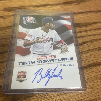 2015 Panini USA Box Set Buddy Reed Autograph Auto Card 199/399 Padres, Athletics - Image 1 of 2