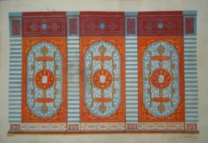 GRAN LITOGRAFÍA COLOR ORNAMENTO DECORACIÓN ARQUITECTURA NAPOLEÓN III 1870 AU - Imagen 1 de 2