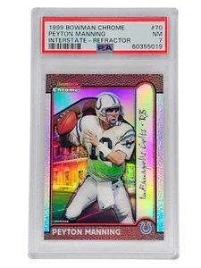 1999 Bowman Chrome Interstate Refractor #70 Peyton Manning PSA 7 - Picture 1 of 5
