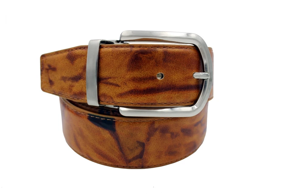 Marco Valentino Cognac Textured Leather Men's Belt - Image 1 of 1