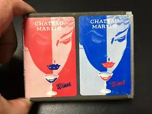 Vtg Arco Playing Card Complete PINOCHLE Deck - Chateau Martin Wines Advertising - Bild 1 von 5
