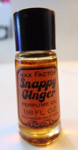 SNAPPY GINGER max factor PERFUME OIL vintage 1/8 oz DAB ON style hollywood NEW - Picture 1 of 6