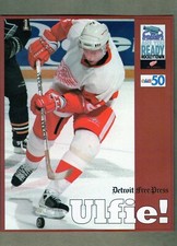 ULF SAMUELSSON Detroit Free Press ULFIE! DETROIT RED WINGS 8x10 Collector Card!