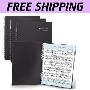 3-Pack Black Sheet Music Folder with 80 Sleeves – Modern Spiral Binder Organizer - Picture 1 of 9