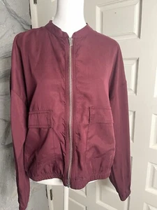 Express Women’s Burgundy Zip Up Jacket  - Picture 1 of 6