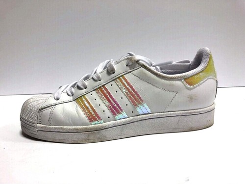 Scarpe da ginnastica Adidas Superstar bambino ragazza 5M in pelle bianca