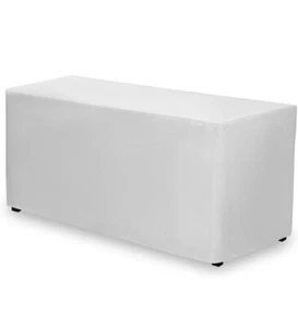 LA Linen Rückenfrei Polyester Satin Tischdecke 96" L x 18" B x 30" H, 8 Fuß weiß - Bild 1 von 4