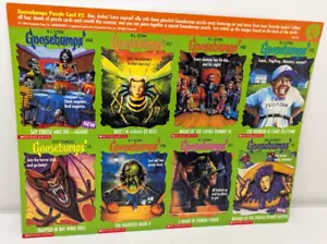 Vintage 1996 RL Stine Goosebumps Puzzle Card Uncut Sheet #2 Scholastic - Foto 1 di 11
