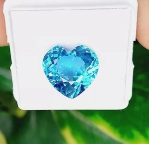 10 Ct +Natural Paraiba Tourmaline Greenish Neon Blue Heart Cut Loose Gemstone - Picture 1 of 6