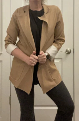 Chaqueta Blazer Denim Elástica Marrón Camel Sin Marca|Talla S/M|USADA EN EXCELENTE ESTADO Foto 1 de 4