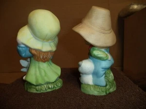 Vintage Adorable Pair of Vintage BOY & GIRL Ceramic Figurines 5" Tall - Picture 1 of 3